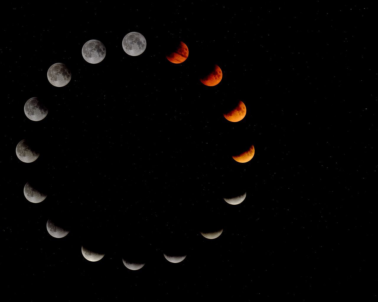 The moon phases are shown from new moon to full moon - Moon phases