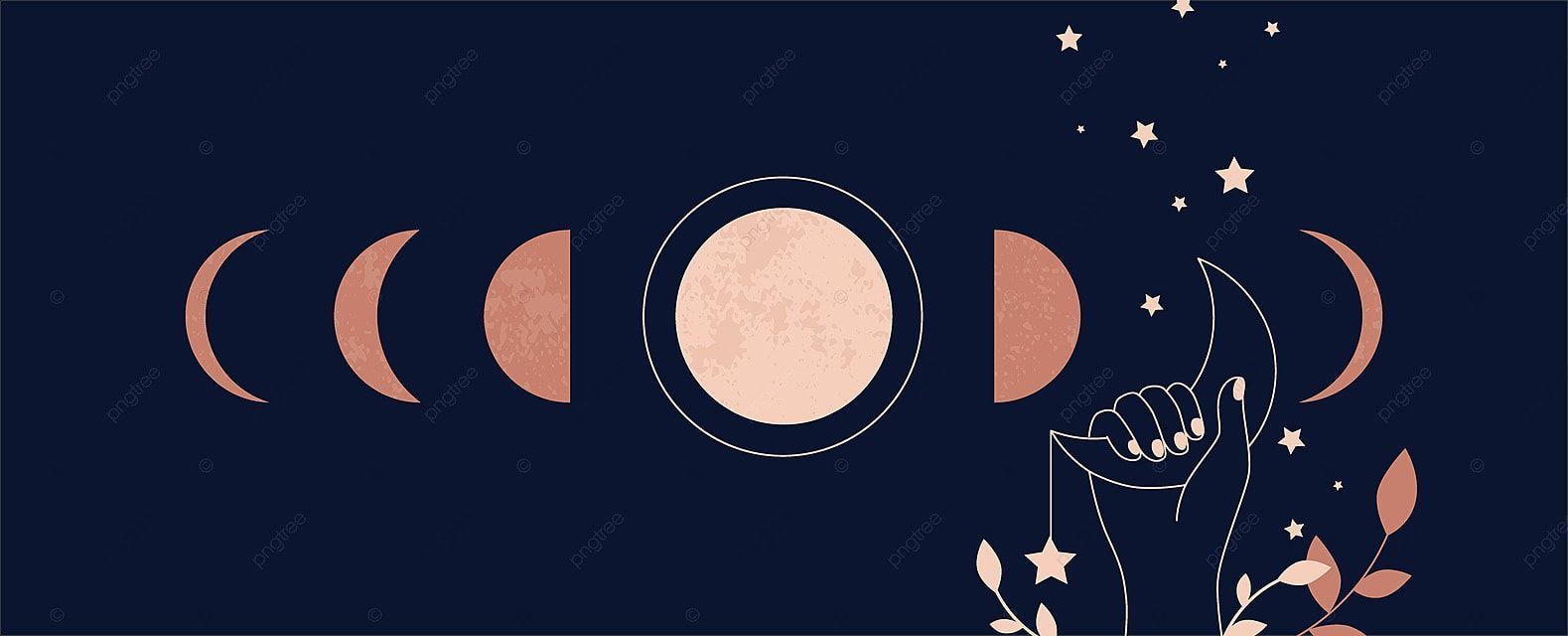 Moon Aesthetic Moonlight Phase Boho Background, Mystical, Trendy, Magical Background Image for Free Download