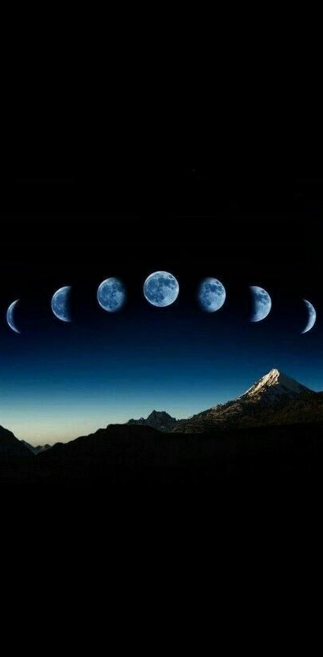 The phases of a moon in different positions - Moon phases