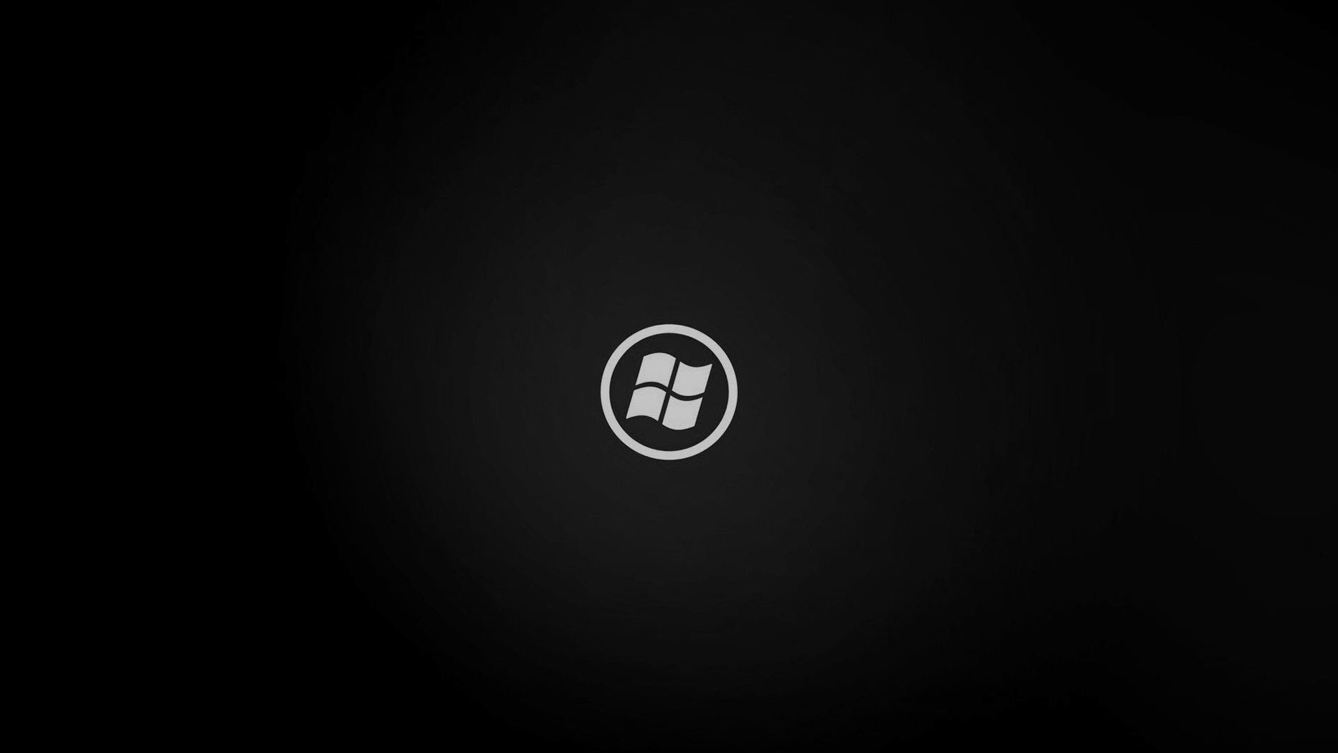 Windows 8 wallpaper, black background, silver logo in the middle - Computer, Windows 10