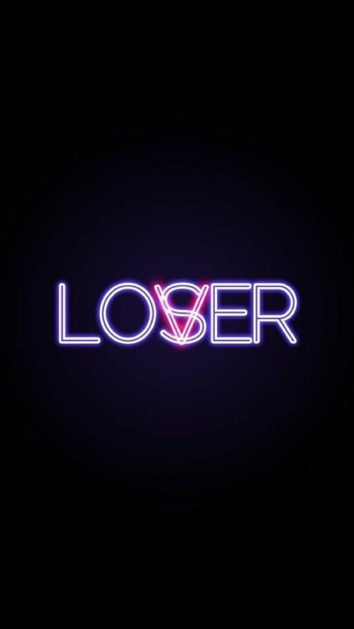 Neon sign, written in purple and pink, cool backgrounds, on a black background - Cool