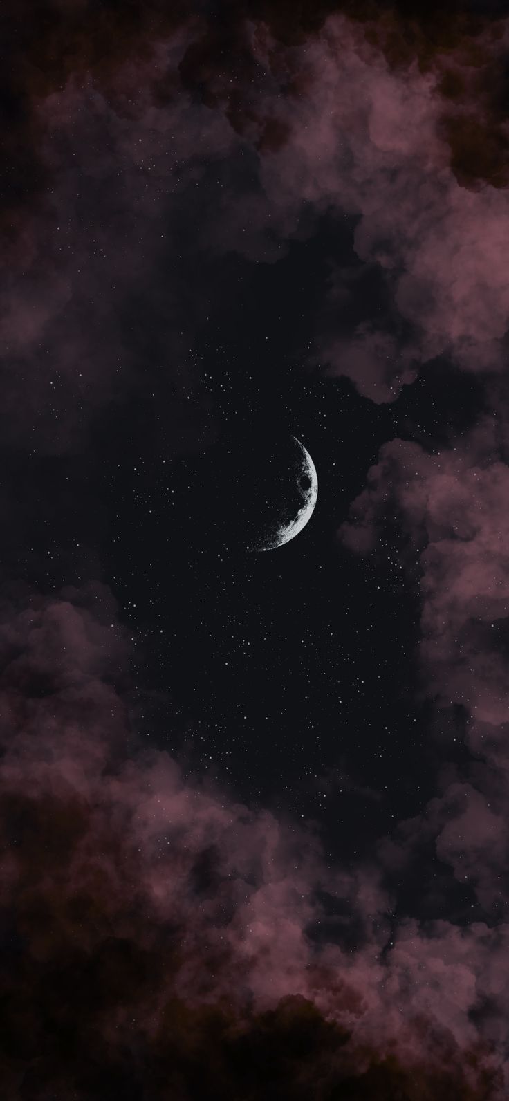 A moon and clouds in the sky - Moon