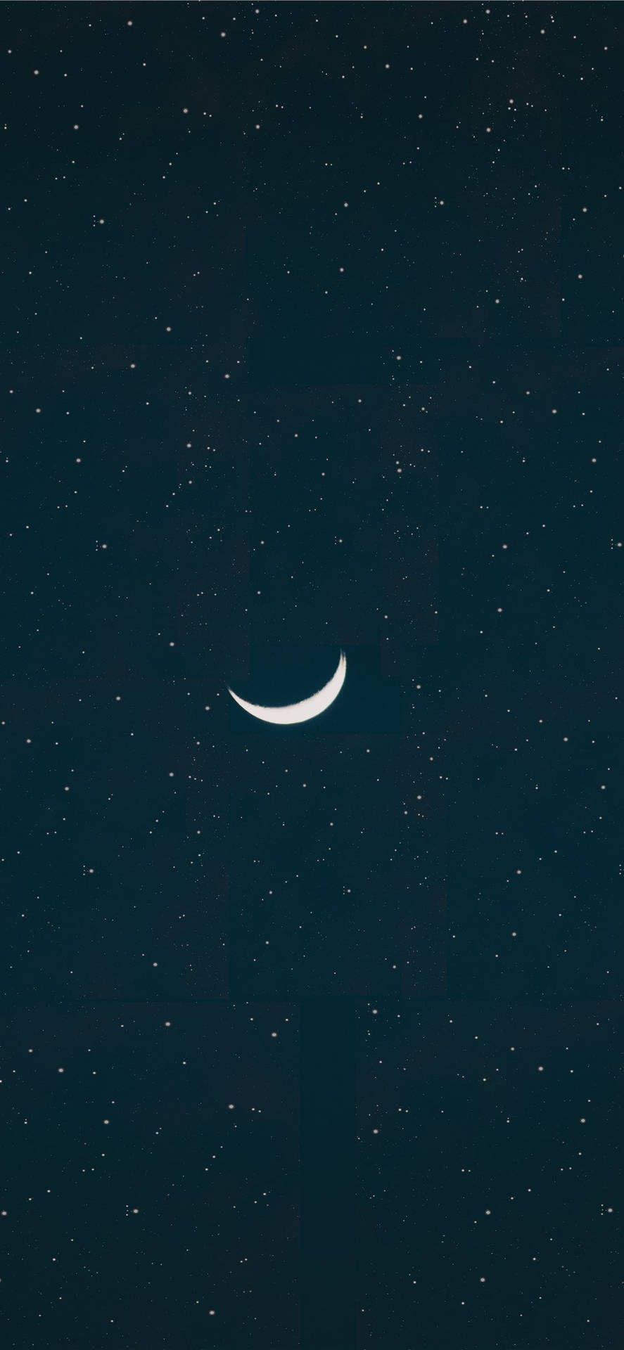 IPhone wallpaper of a crescent moon in a starry night sky - Moon