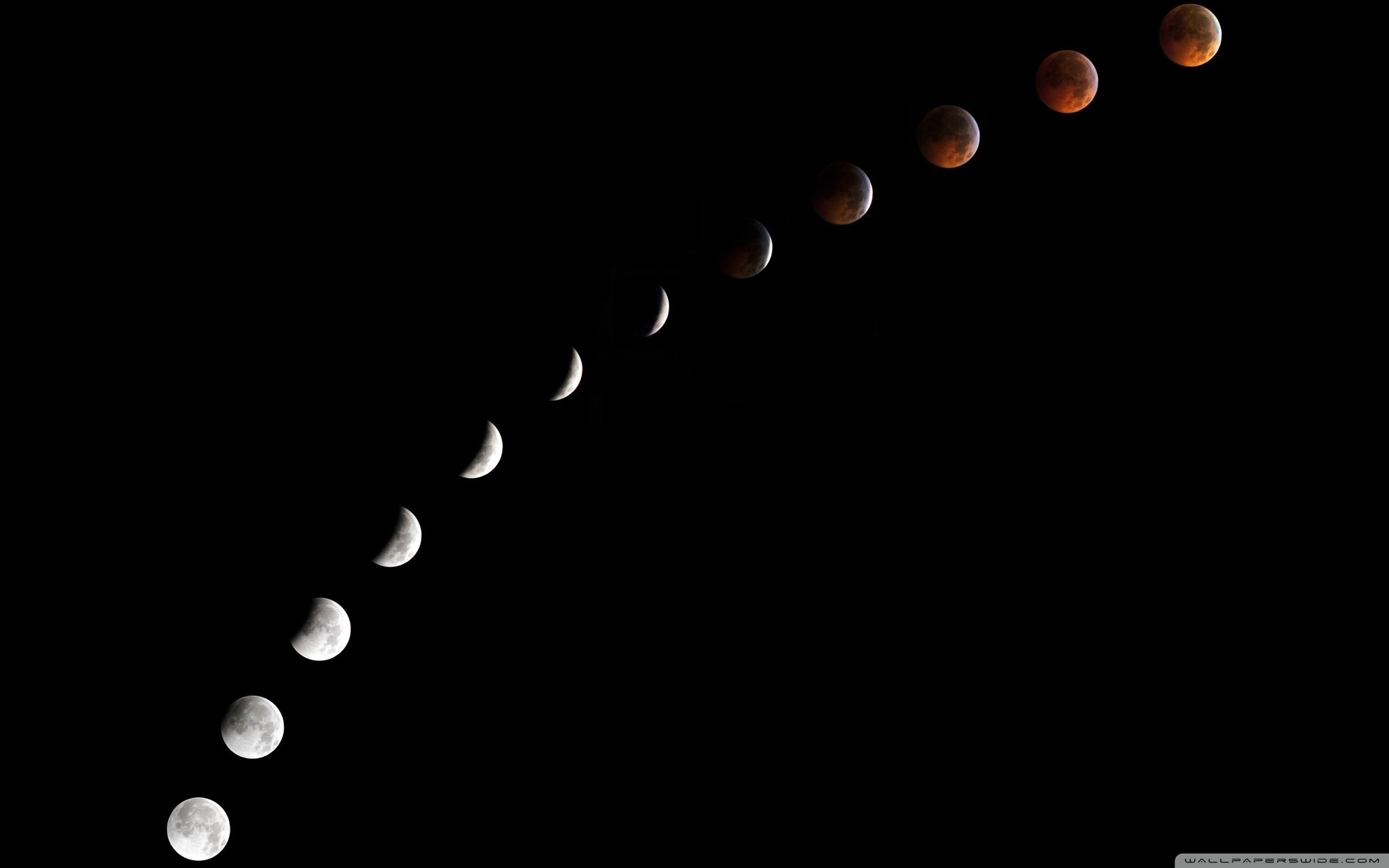 The moon is in different phases of its eclipse - Moon phases