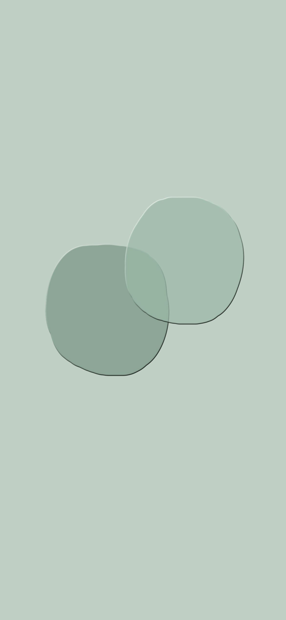 A green and white poster with two circles - Green, pastel minimalist, pastel green, sage green
