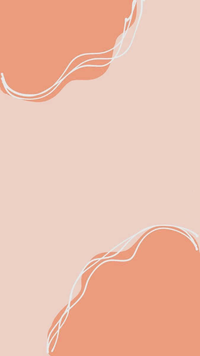 A white and orange background with wavy lines - Peach