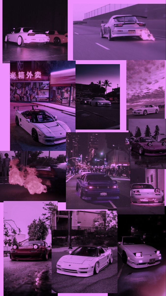 A collage of pictures showing different cars - JDM, cars