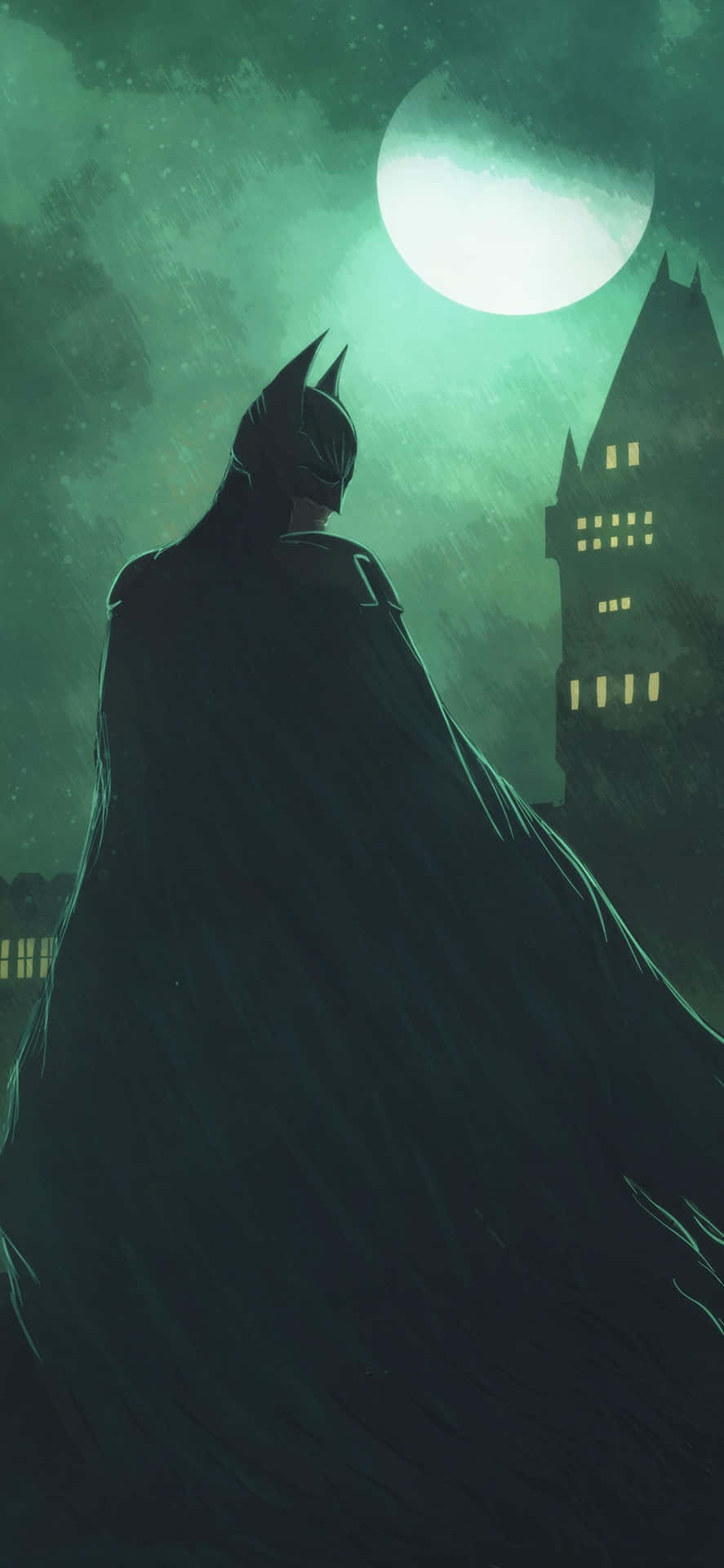 IPhone wallpaper of batman standing in the rain - Batman