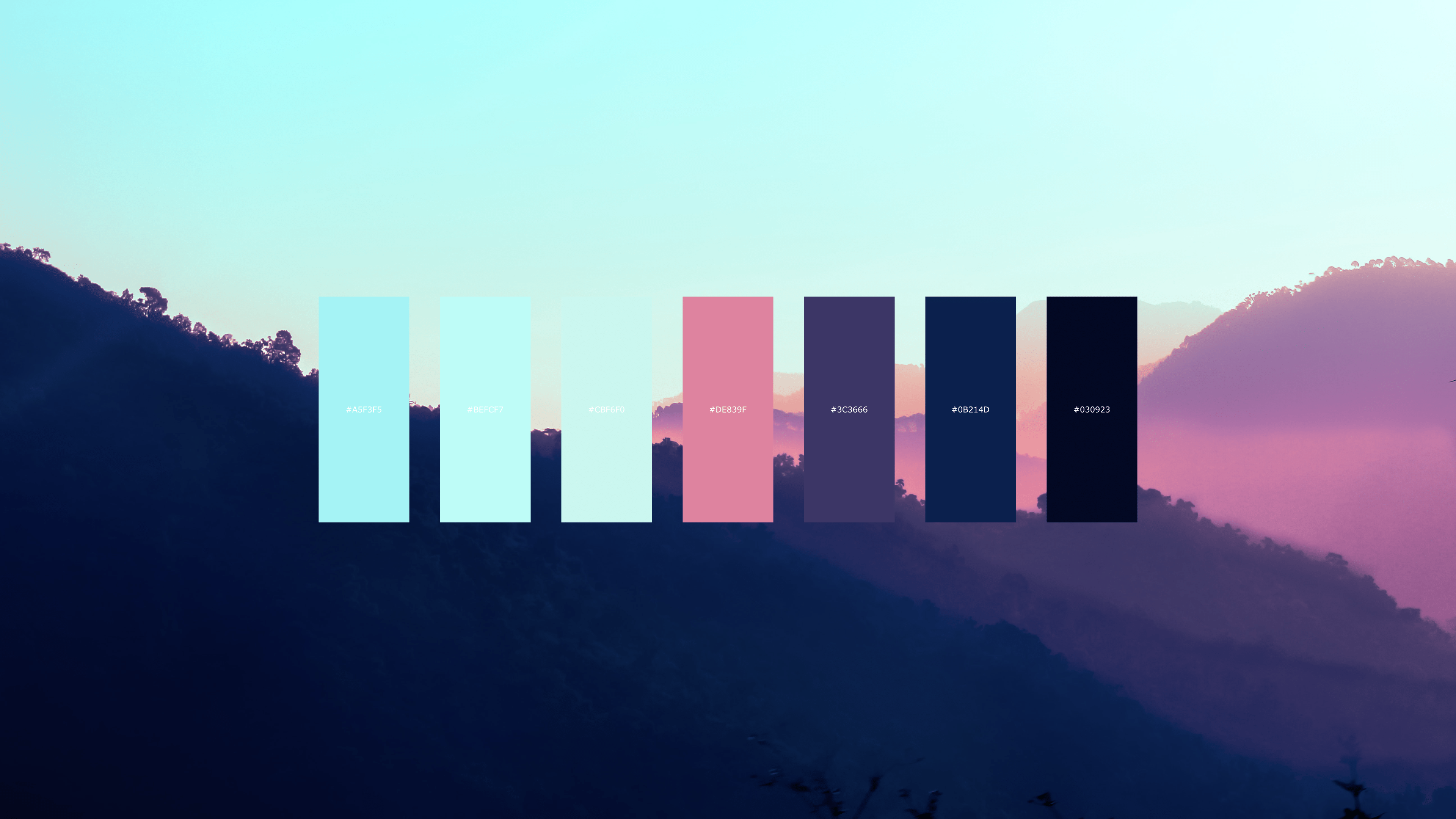 A mountain with blue, purple and pink colors - 3840x2160