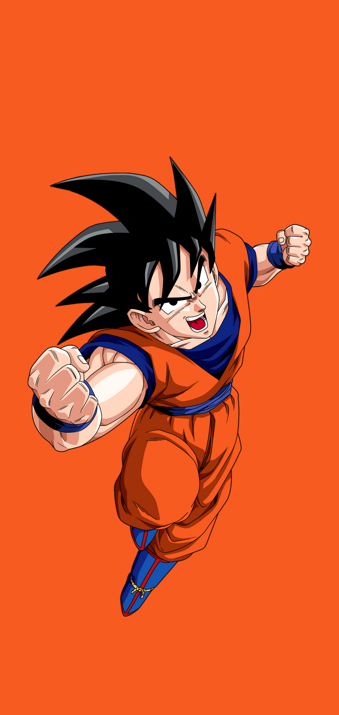 A cartoon character with his hands up in the air - Goku