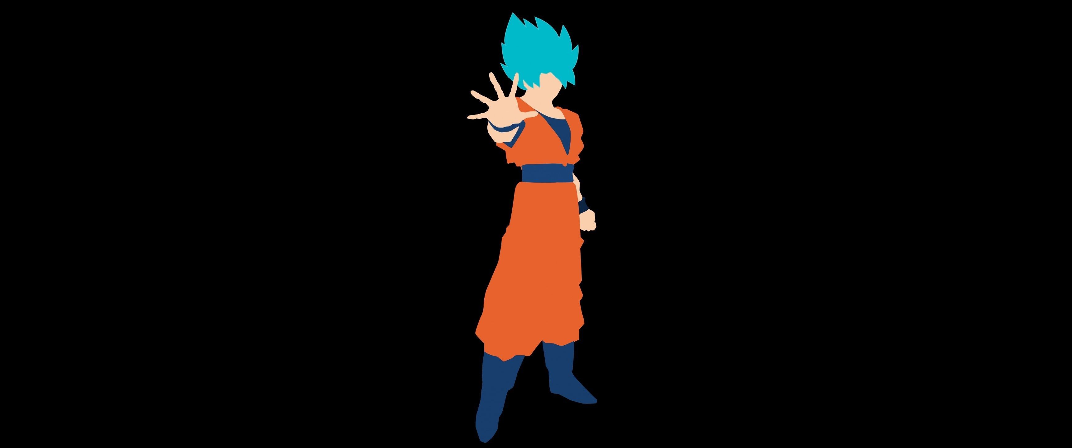 Vegeta from Dragon Ball Z with blue hair and a blue aura - Goku