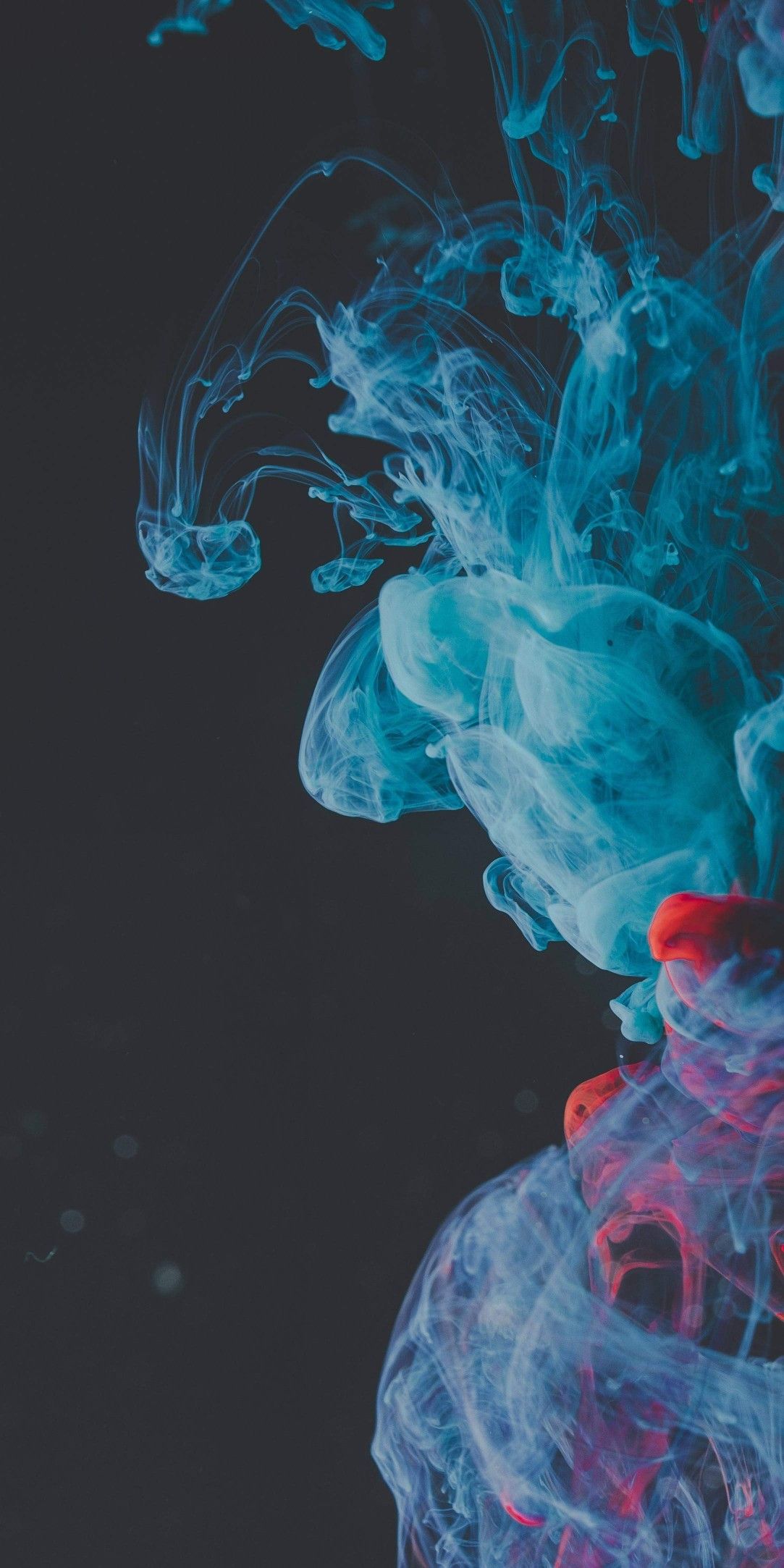 Aesthetic phone wallpaper of colorful smoke on a black background - Smoke