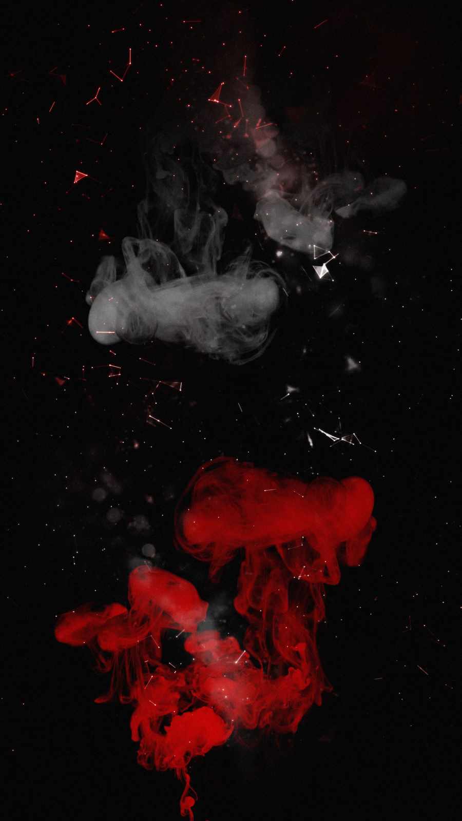 A black background with red and white smoke - Smoke
