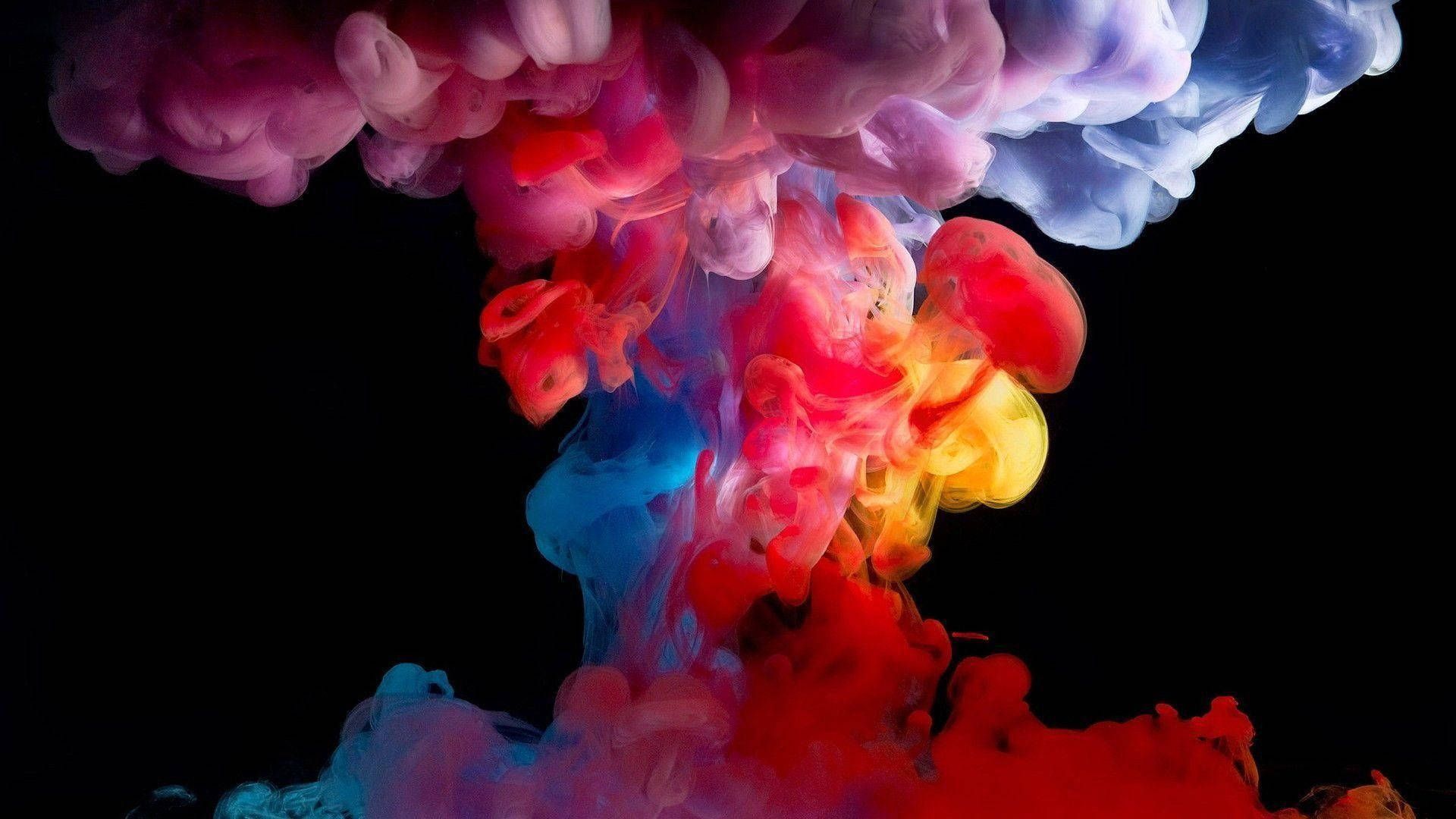 A colorful explosion in the dark - Smoke