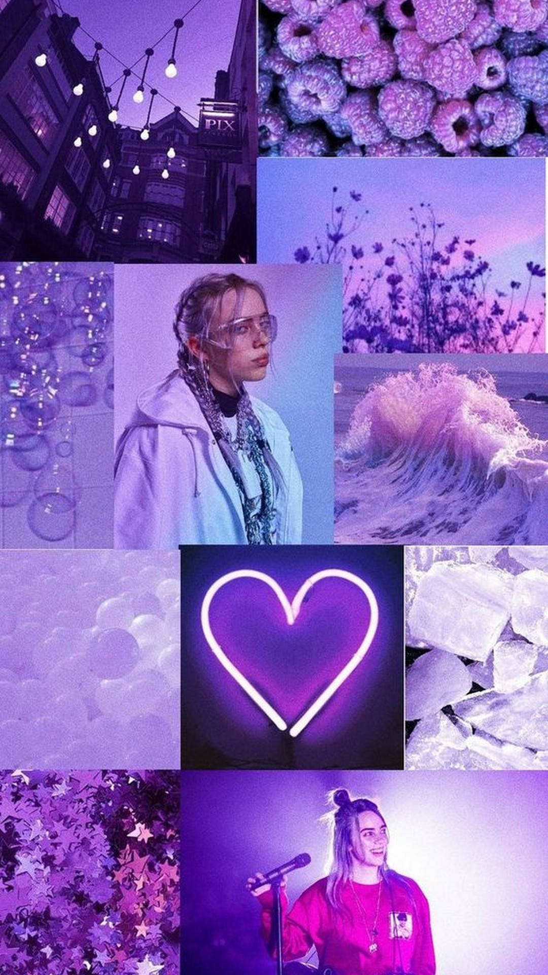 A collage of different images with purple backgrounds - Light purple, violet, beautiful