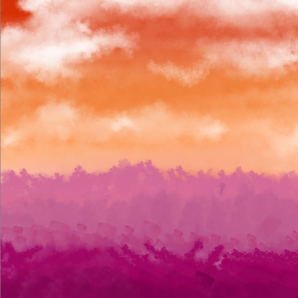 A pink and orange watercolor background - Lesbian