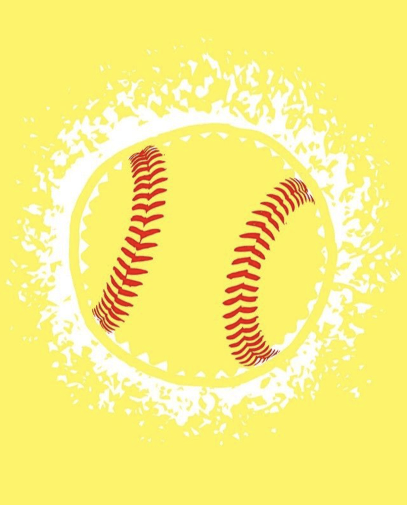 A softball is shown on yellow background - Softball