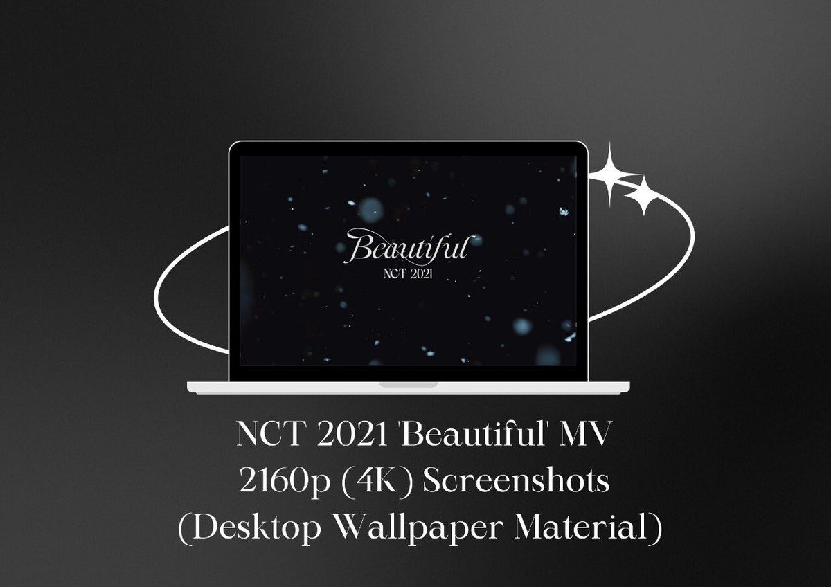 A laptop is shown with the words beautiful on it - NCT