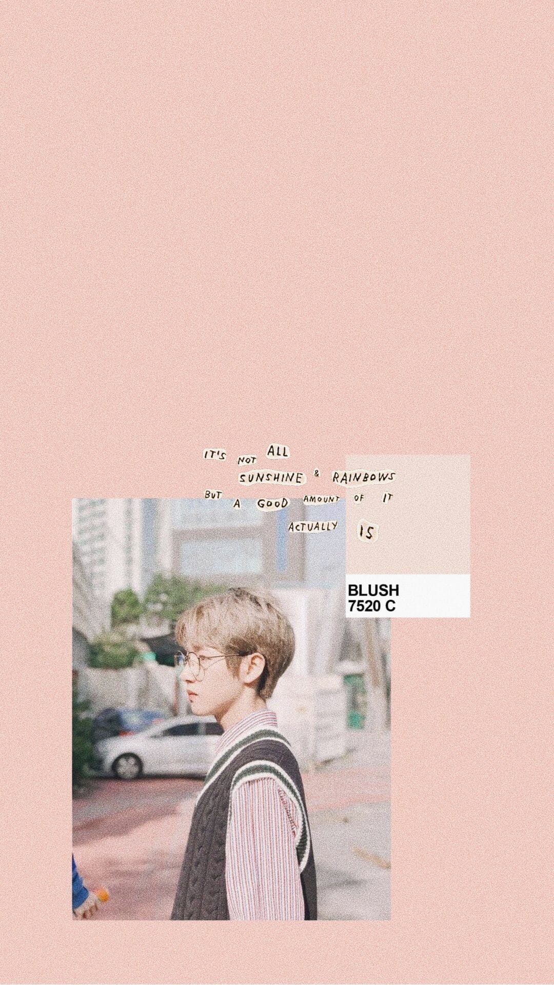 A pink background with an image of someone - NCT