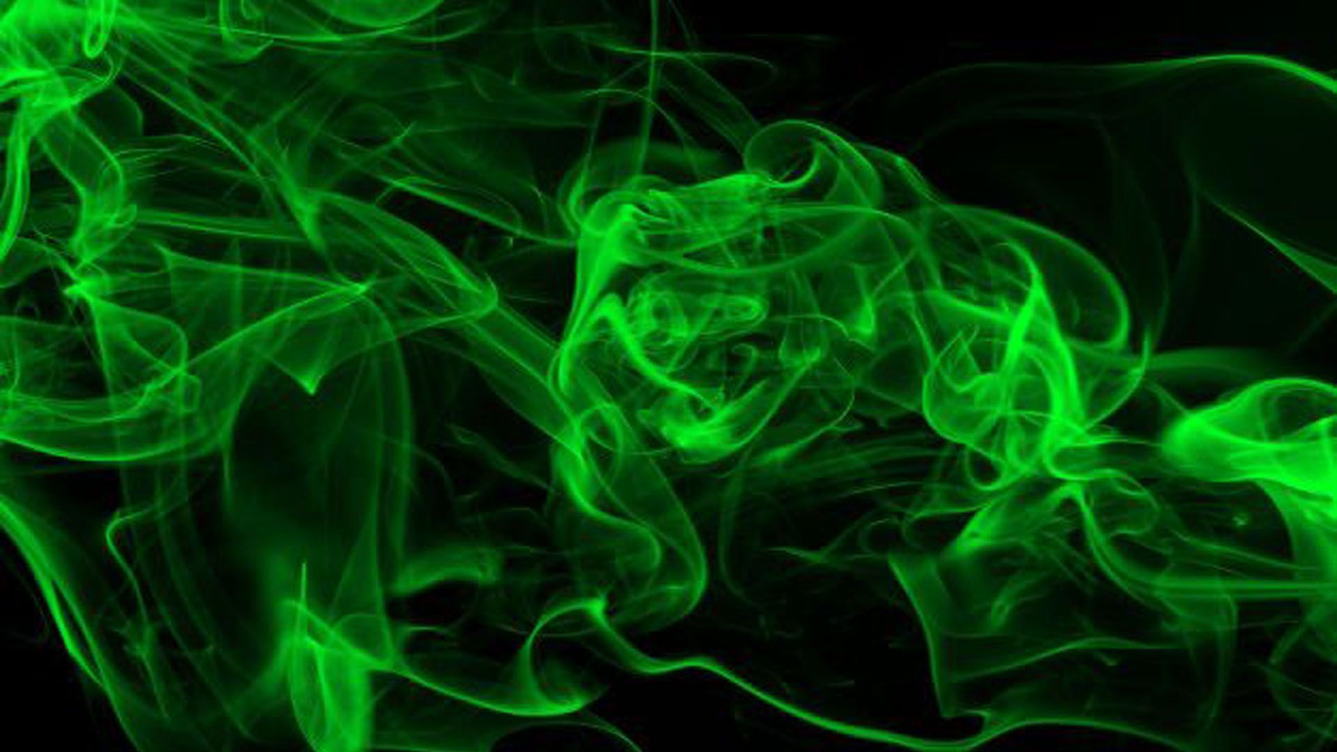 Green smoke on a black background - Smoke