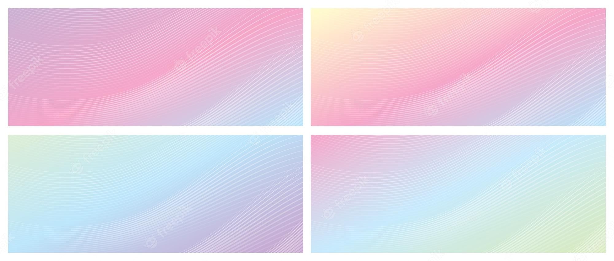Set of abstract colorful backgrounds with a gradient of pastel colors - Pastel rainbow