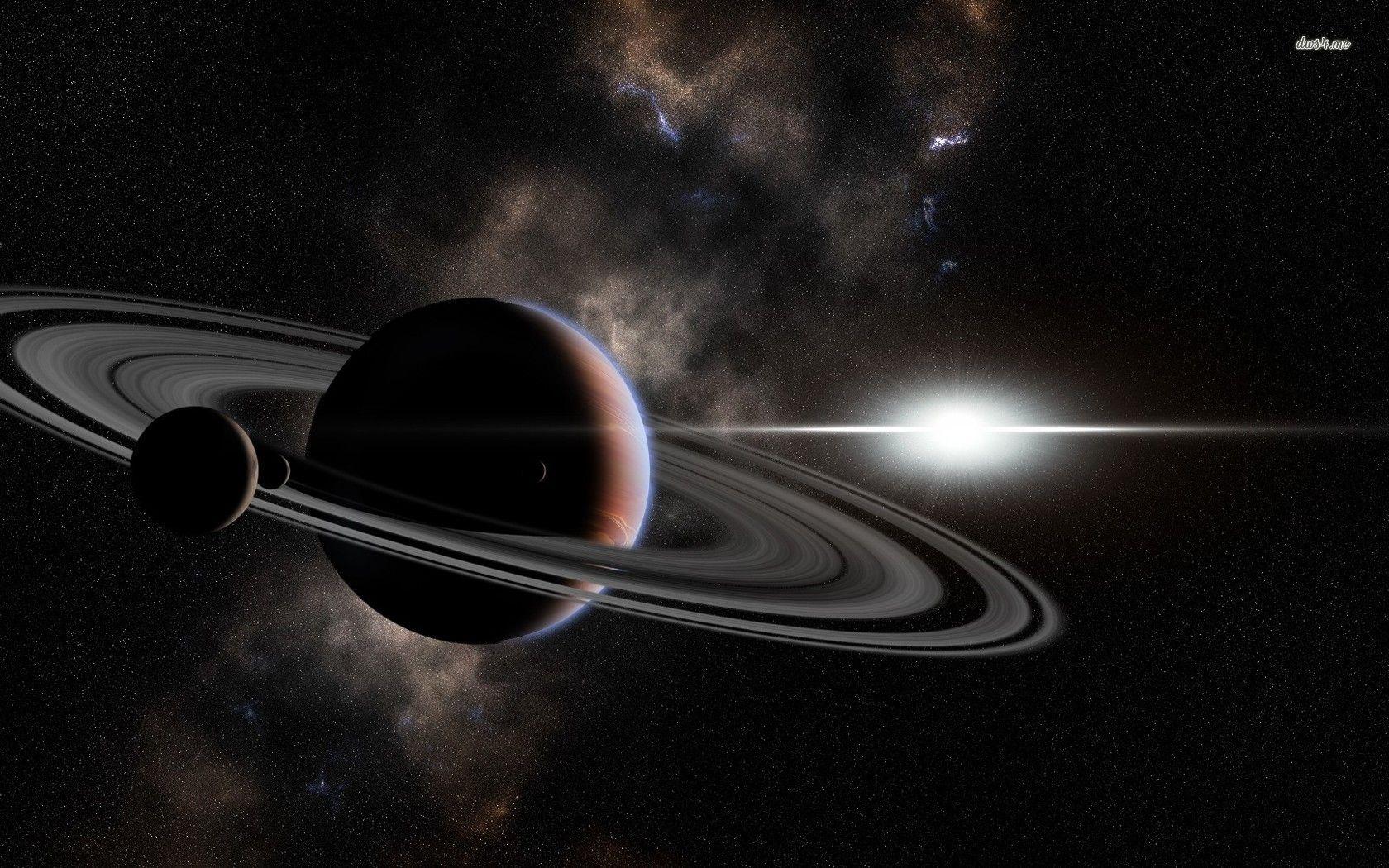 Saturn and its moons in the space wallpaper Space wallpapers 1920x1200 - Saturn