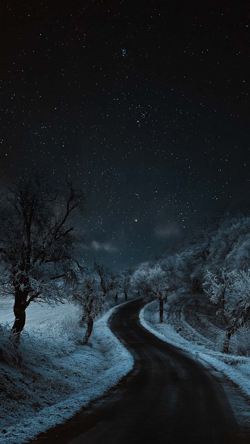 Snow Road Night IPhone Wallpaper HD Wallpaper : iPhone Wallpaper