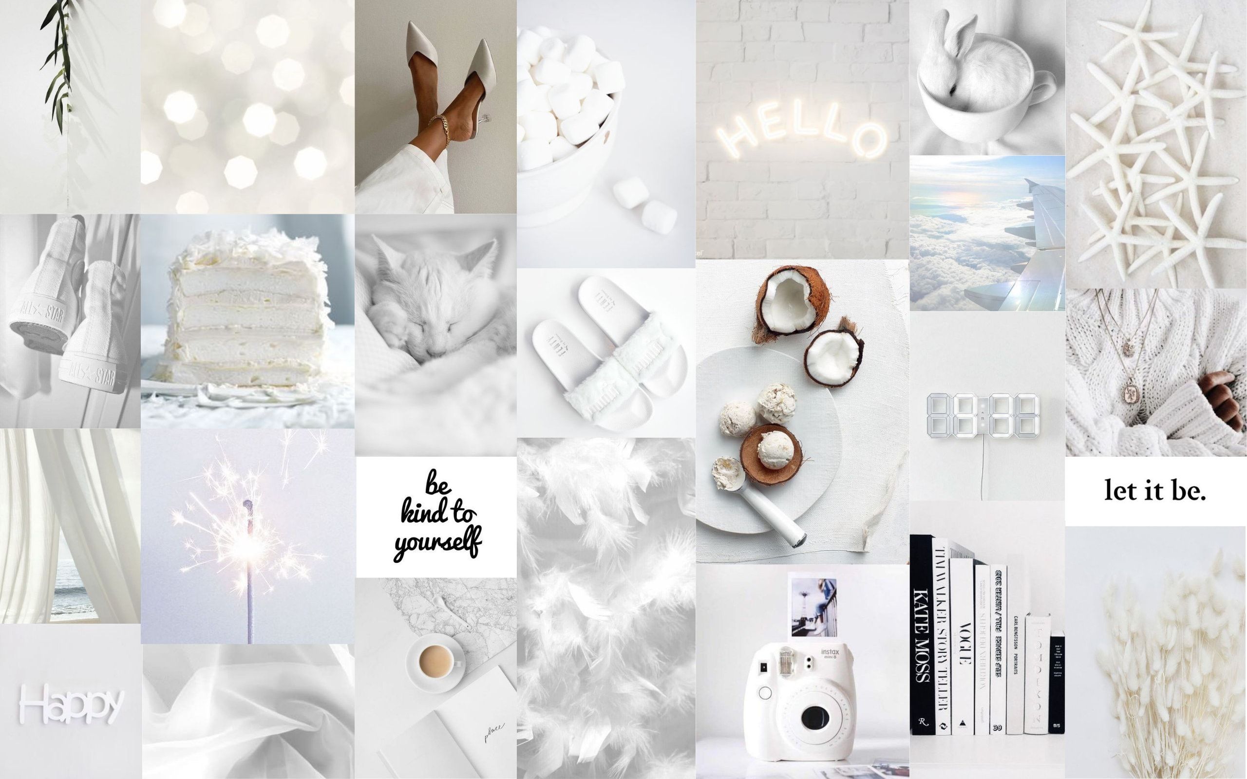 Desktop Wallpaper / White Aesthetic / Collage