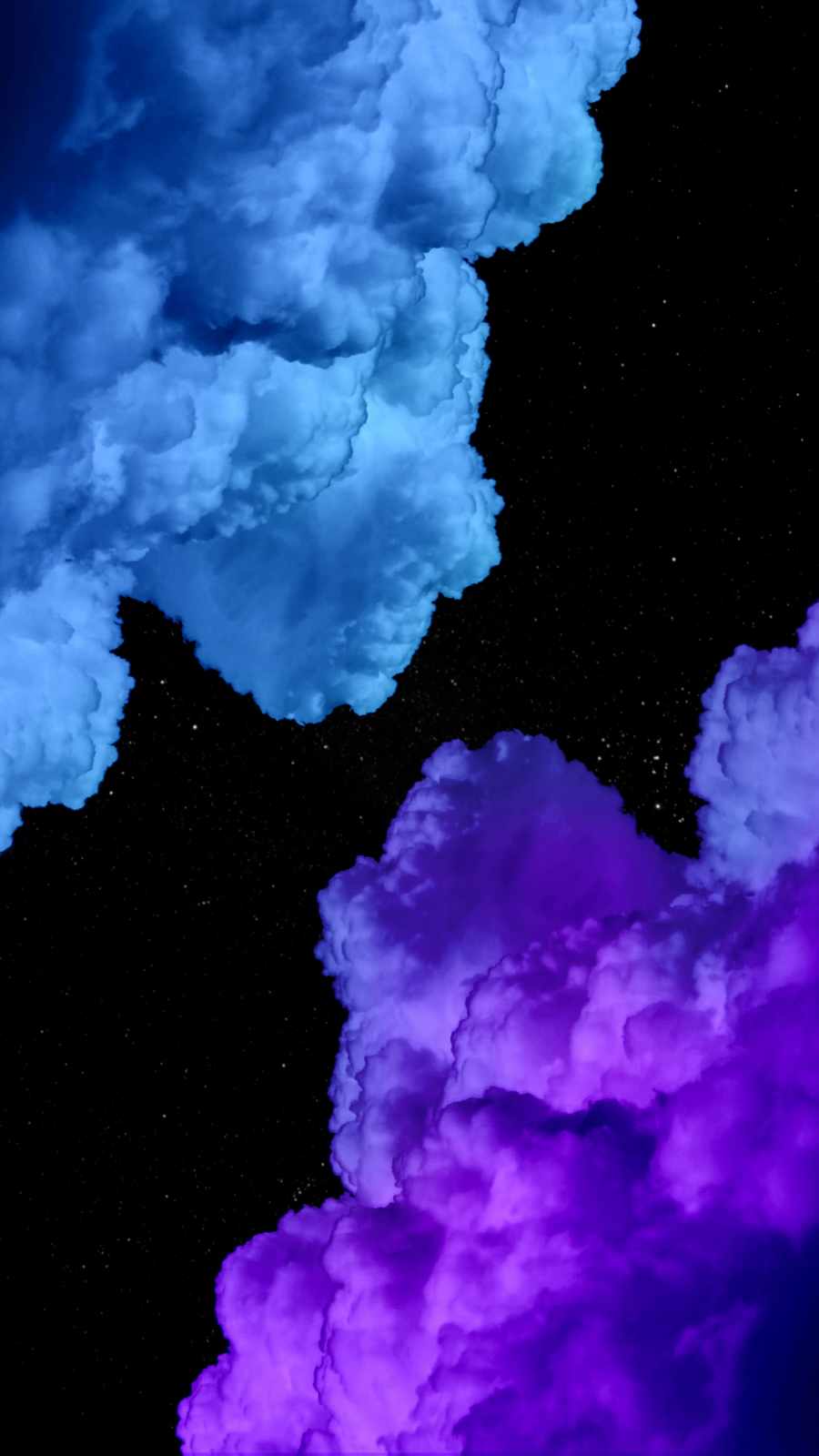 A purple and blue cloud with stars in the background - Smoke