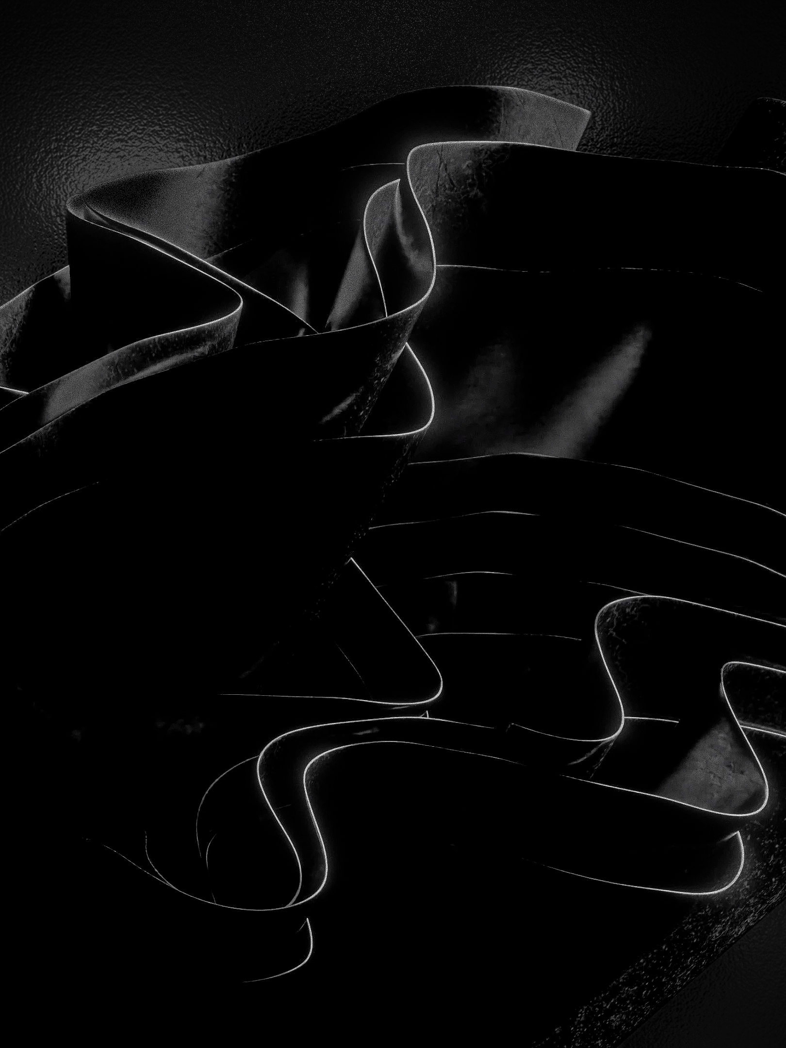 A black and white picture of some fabric - Smoke