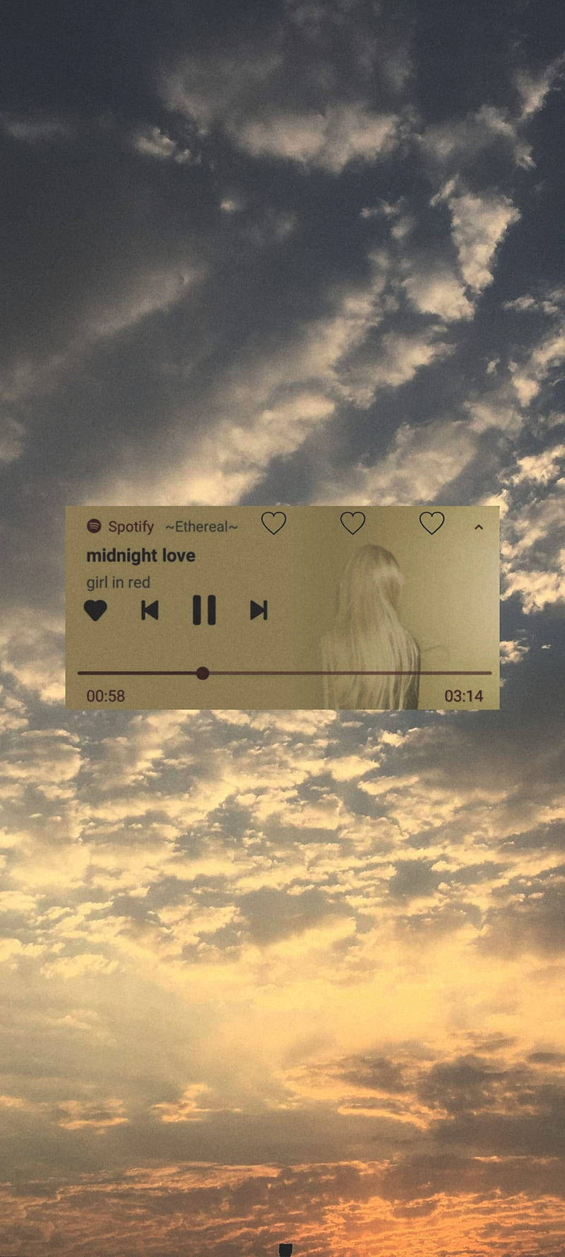 Aesthetic background of a Spotify player on a sunset. - Spotify, music
