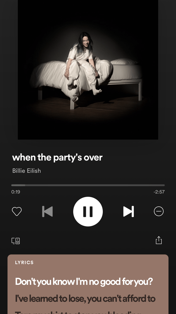 aesthetic spotify wallpaper iphone//billie eilish//when the party's over// aesthetic playlist//with lyrics. Wallpaper de musica, Musica, Fotos de animales bonitos