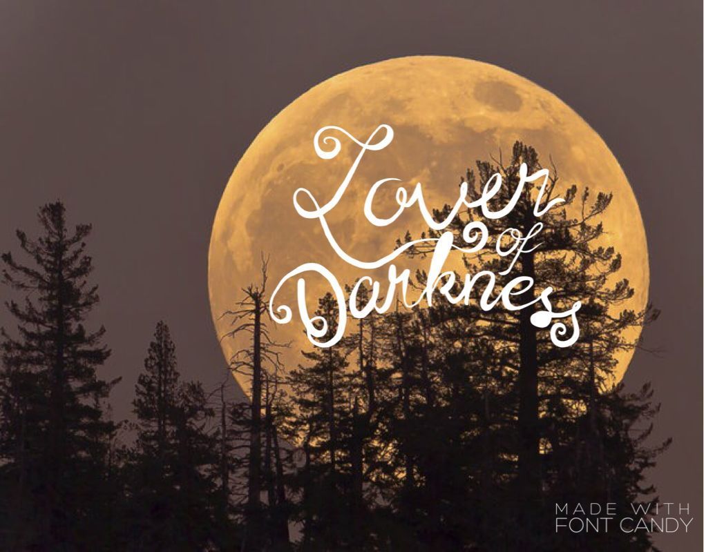 A full moon with the words lover of darkness - Fall, vintage fall