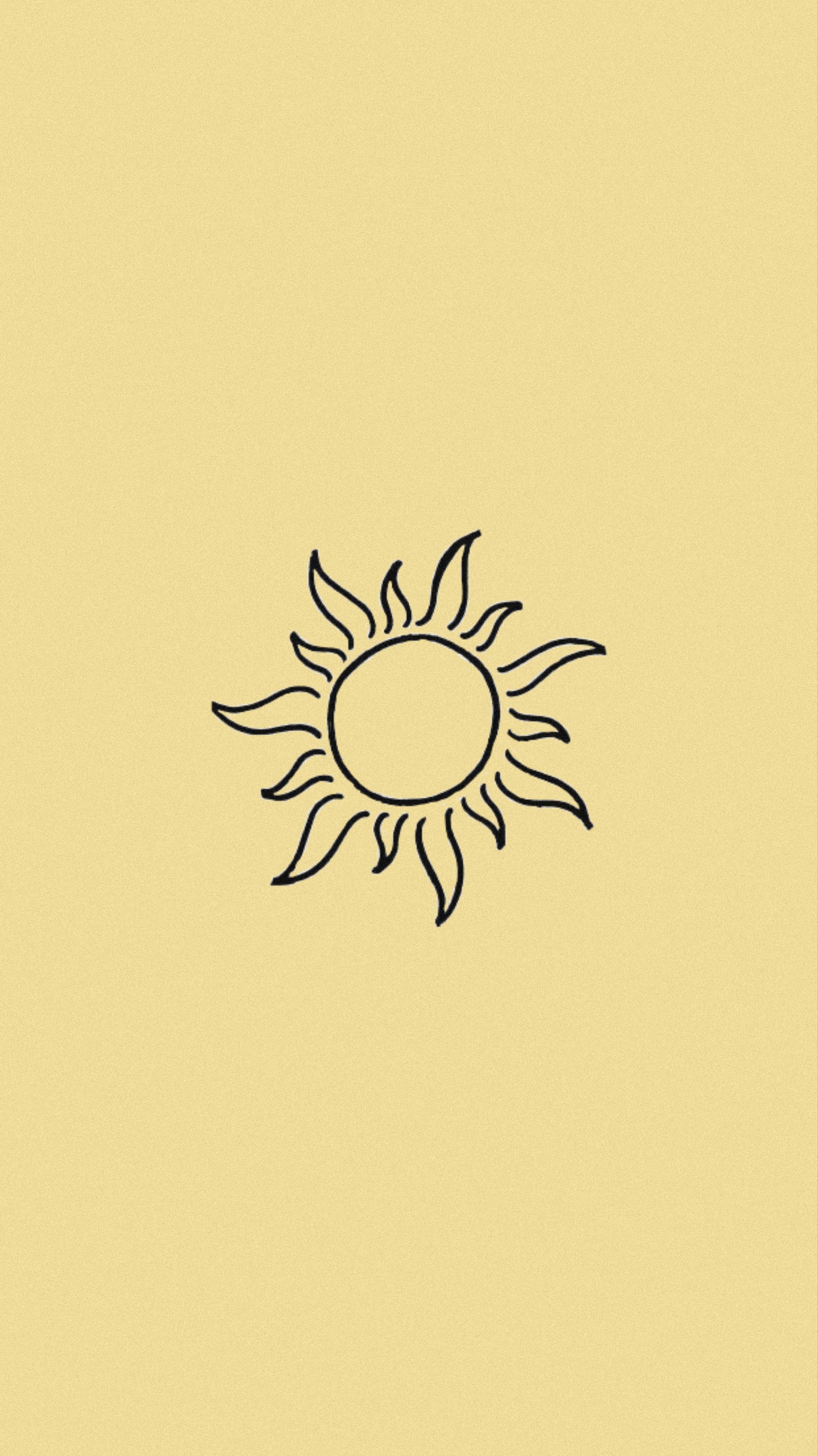 A black and white sun symbol on yellow - Sun, sunlight, sunshine