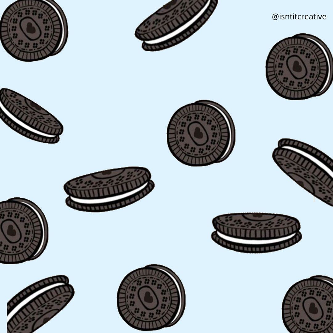 A pattern of oreo cookies falling from the sky - Oreo