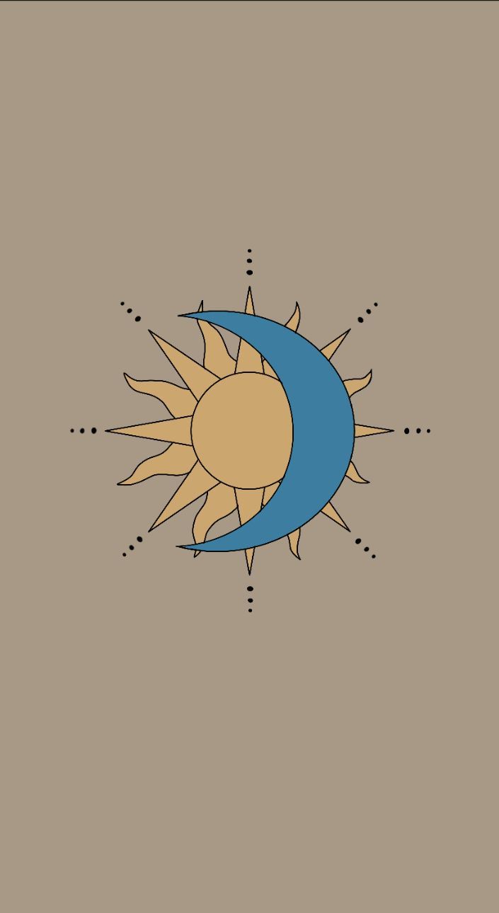 Aesthetic sun and moon wallpaper for phone background. - Sun
