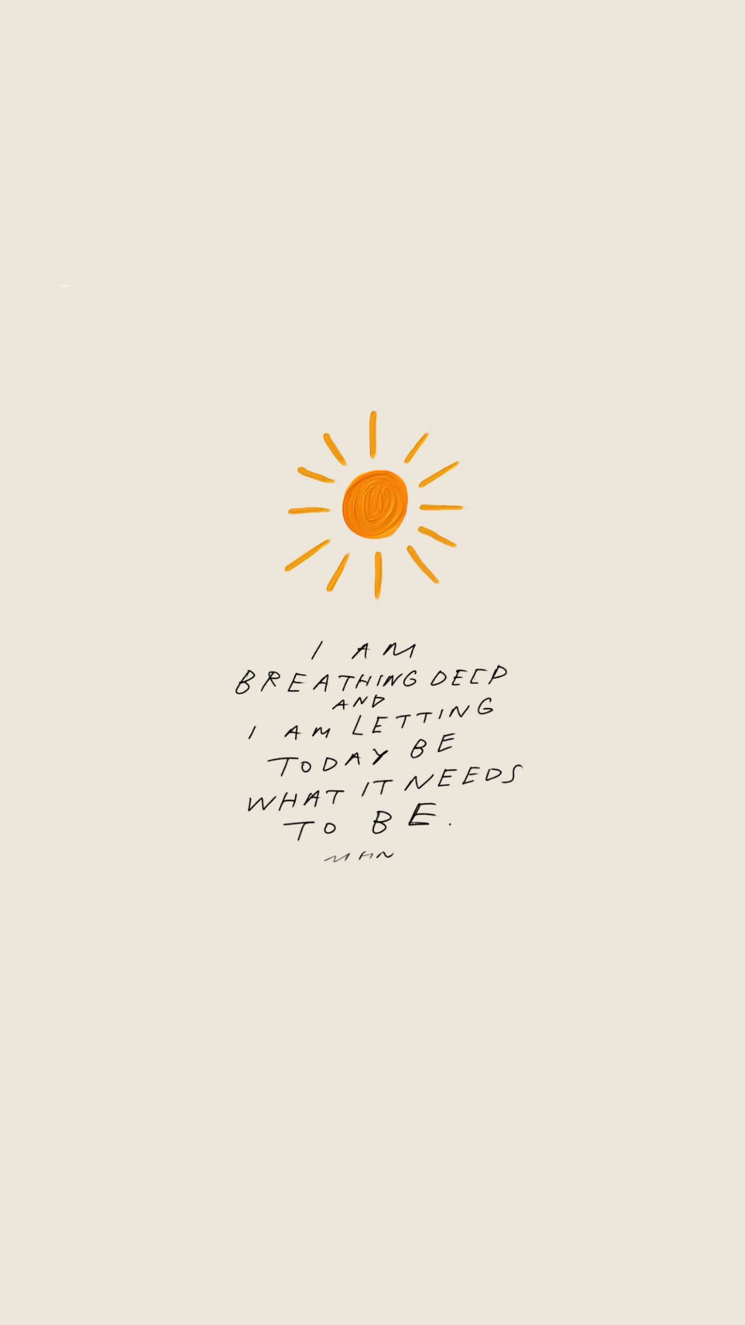 Download Affirmation With Painted Sun Wallpaper