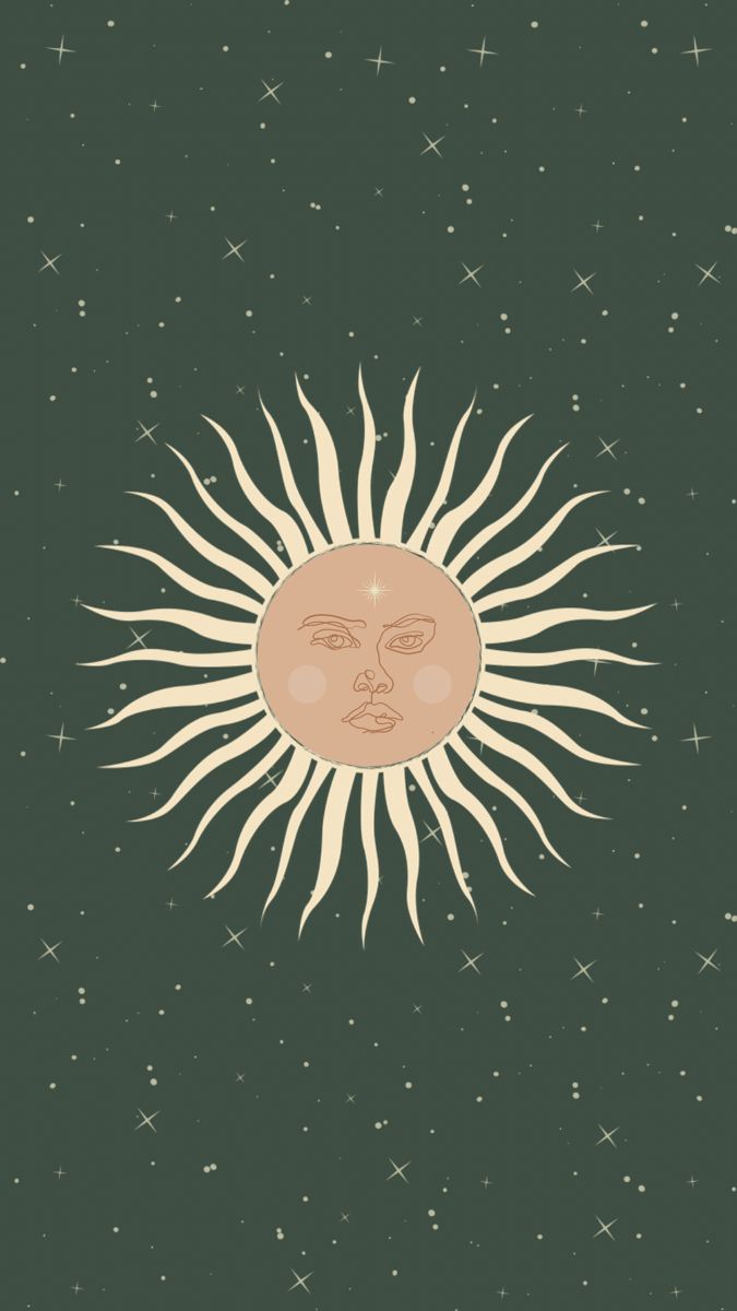A sun symbol with stars in the background - Sun