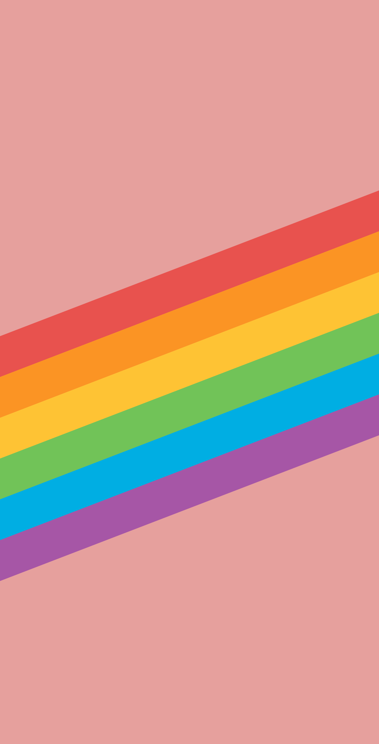 A pink background with a rainbow of colours on top - Pride
