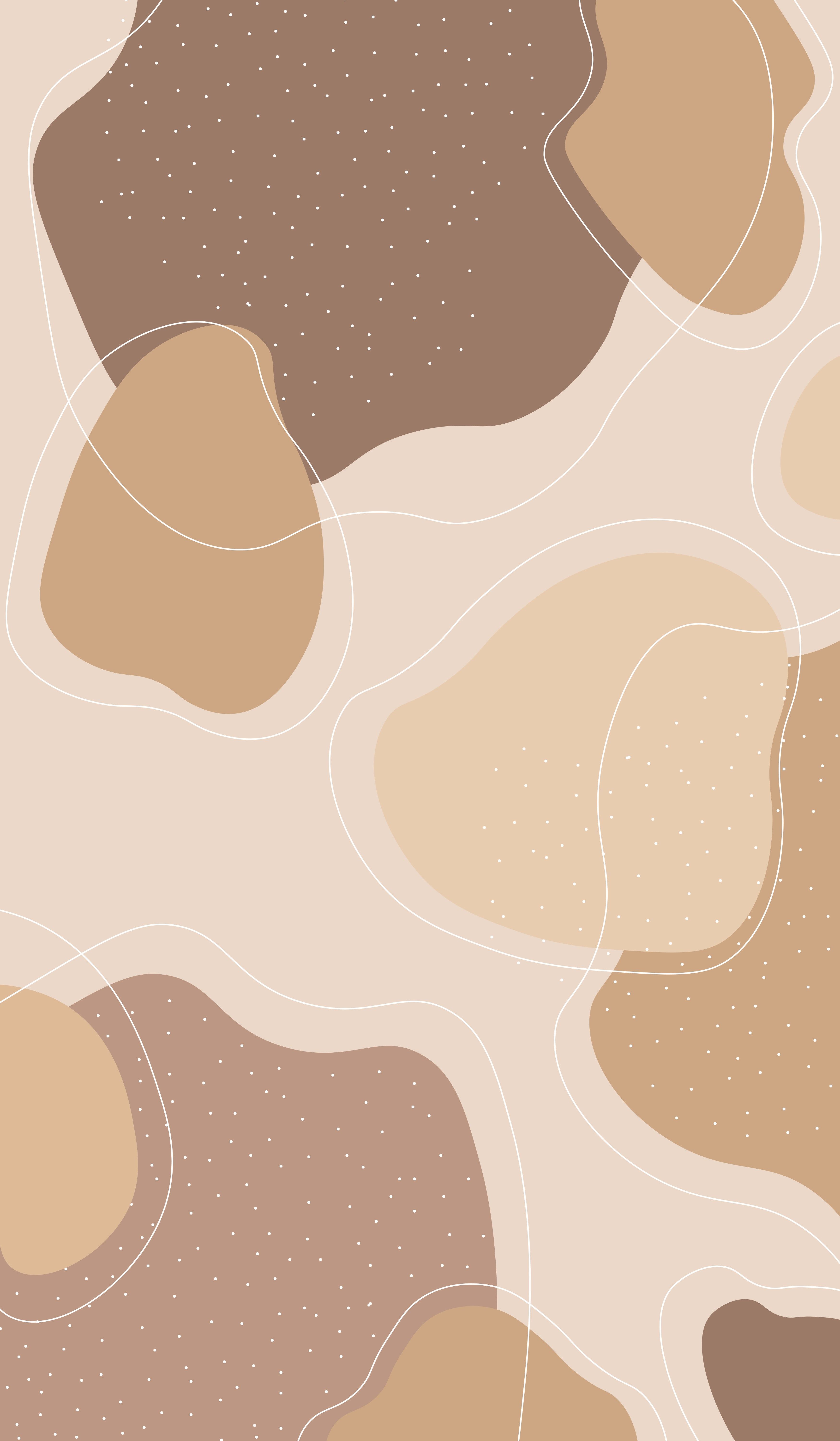 A pattern of brown and beige shapes - Abstract