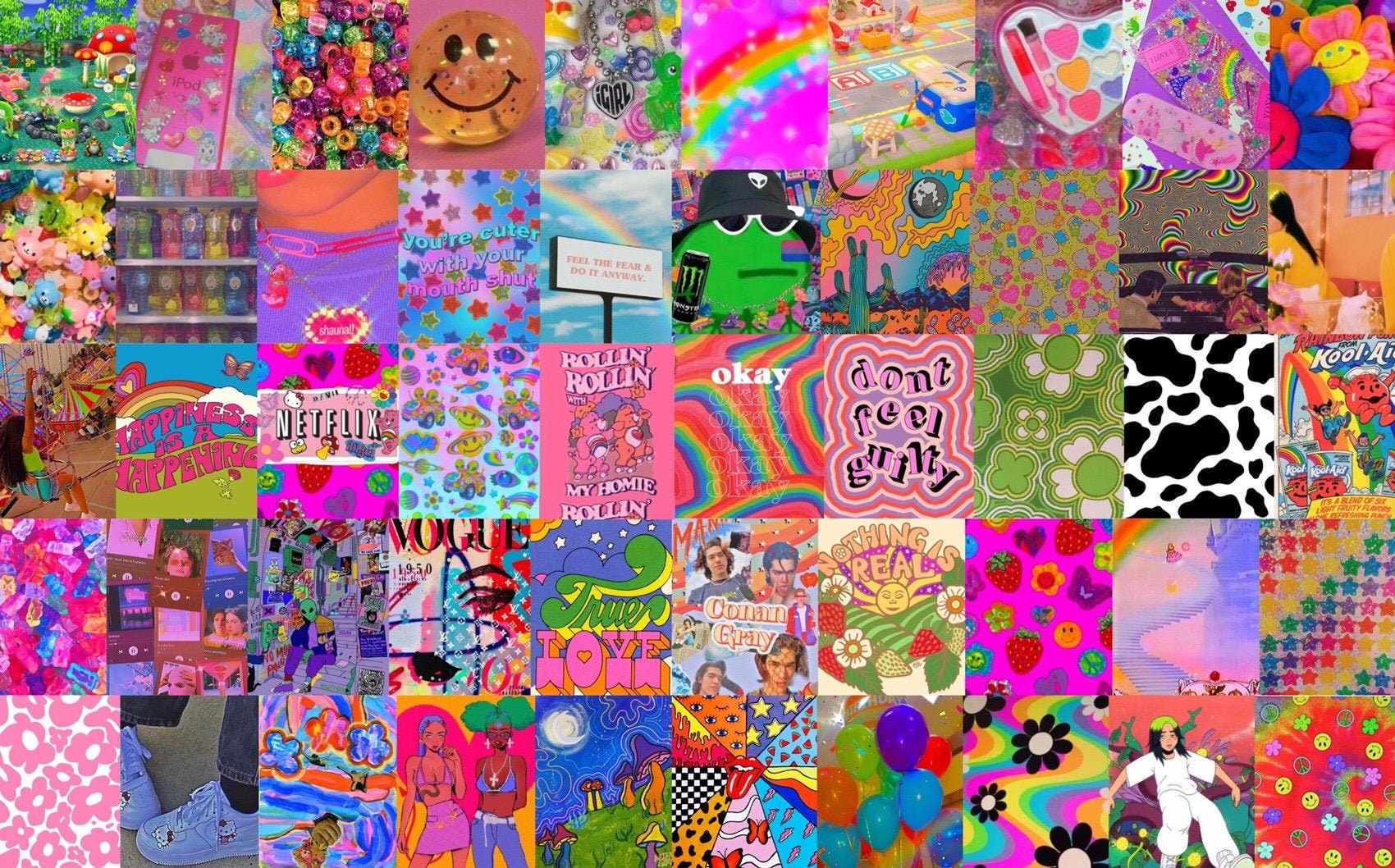 A collage of 90s themed pictures - Kidcore
