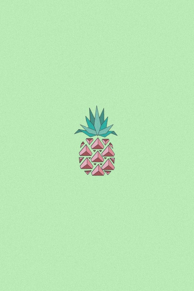 A pineapple on green background - Mint green, pastel green