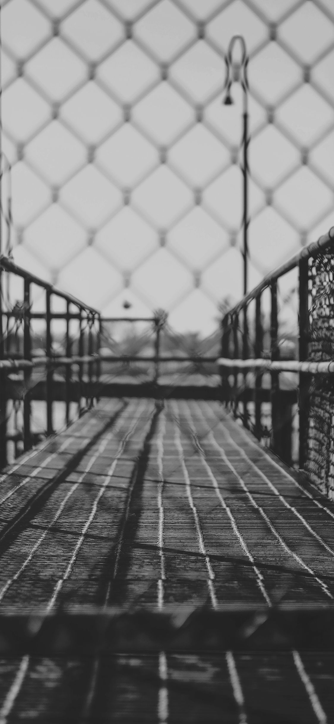 A black and white photo of the top view - Black and white, gym