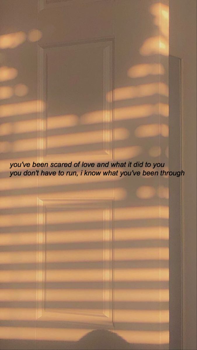 Aesthetic image with a door and blinds with a quote about love. - The Weeknd