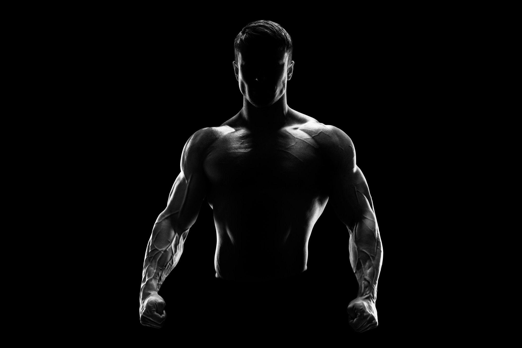 A black and white image of the bodybuilder - Gym