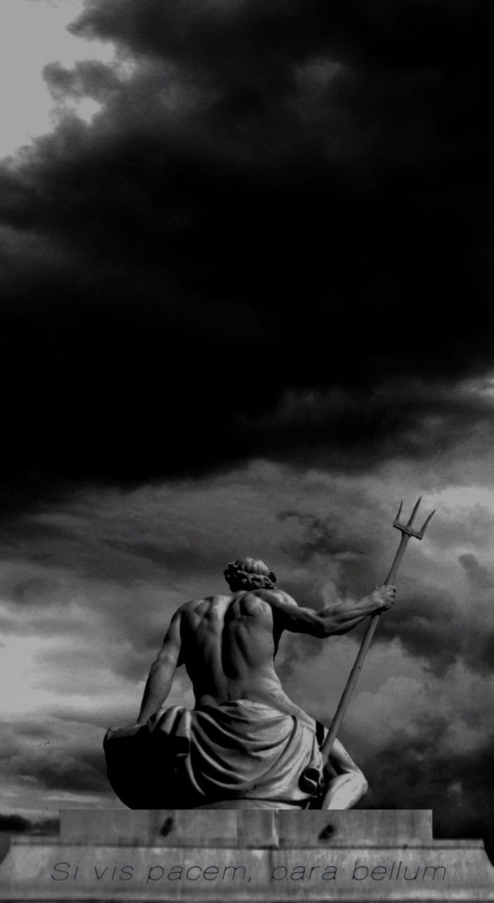 Statue of Poseidon holding a trident - Gym