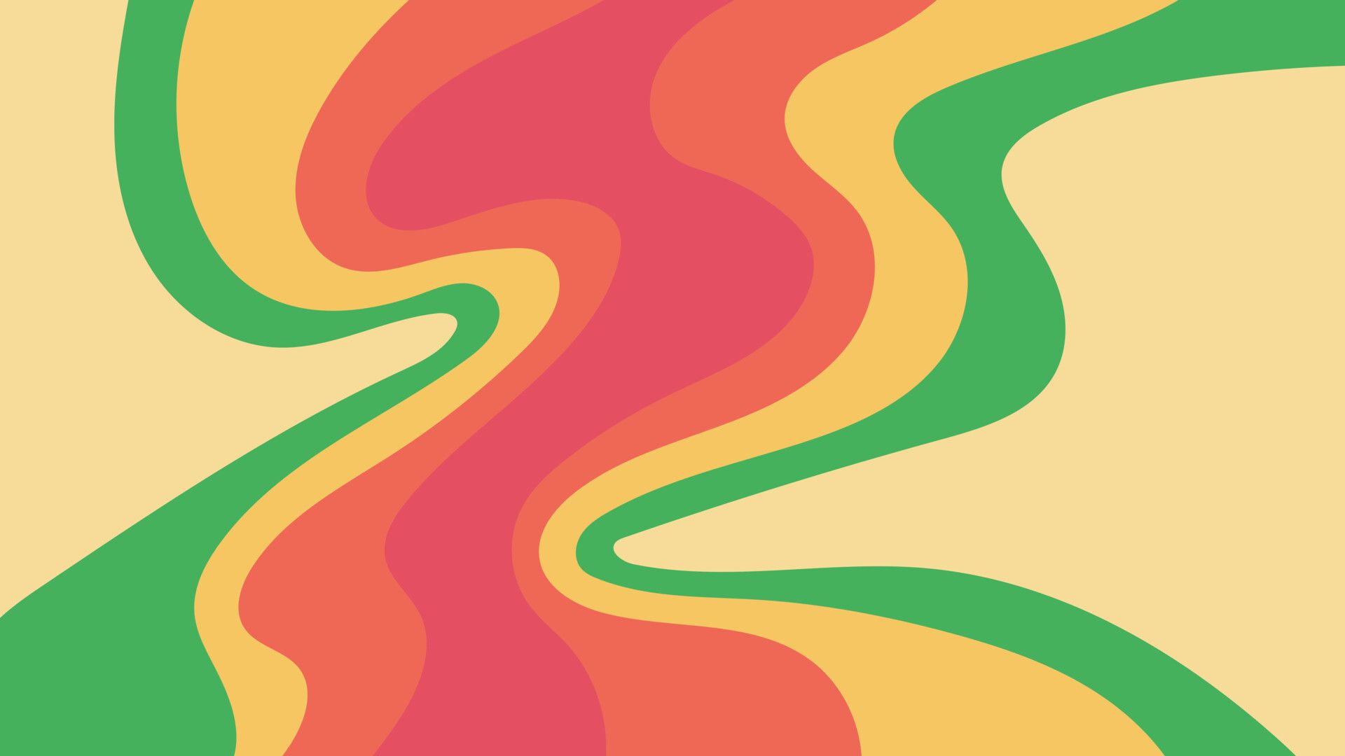 Groovy retro background with groovy swirls and a yellow background - 60s