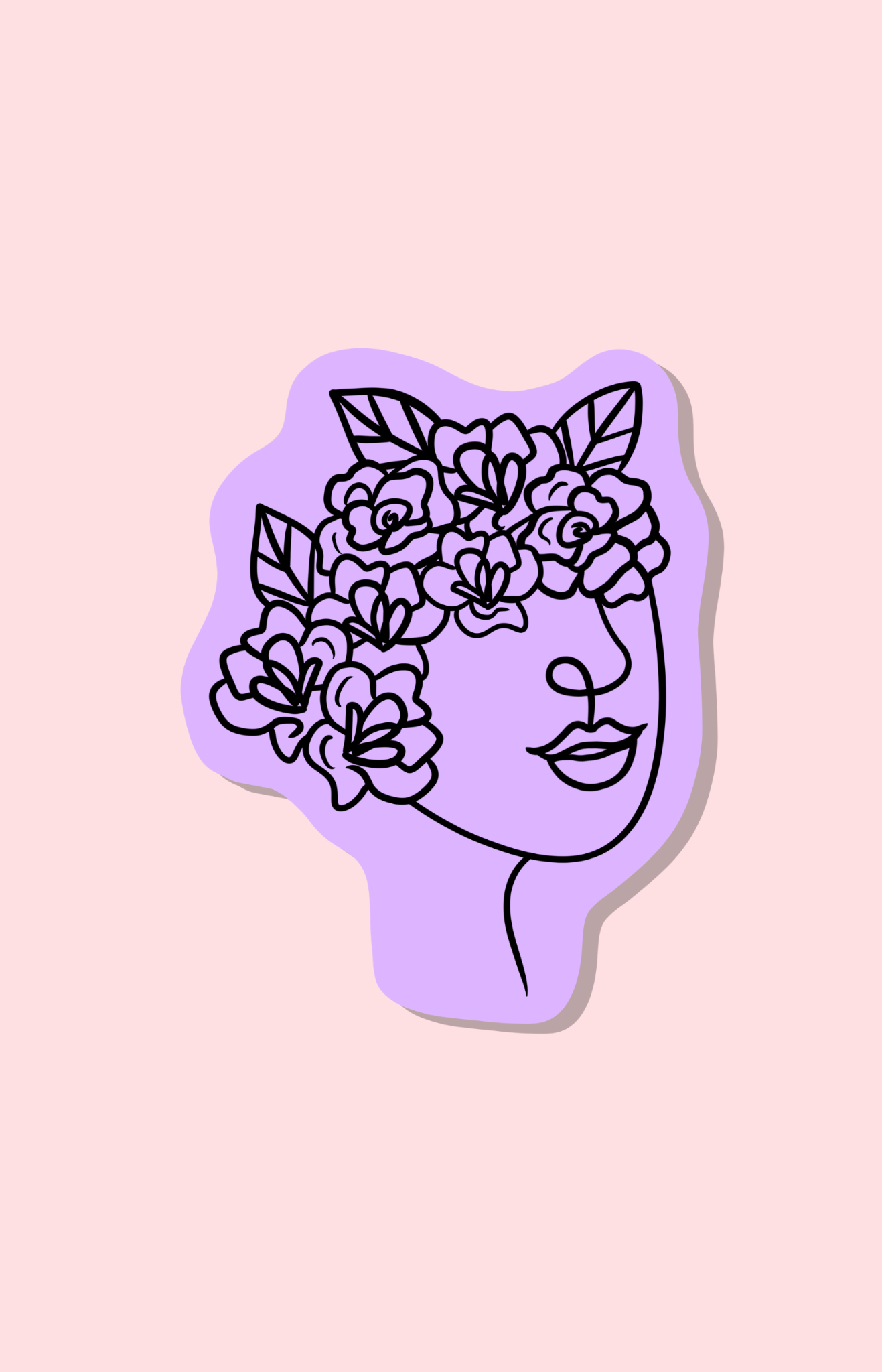 Floral portrait Sticker
