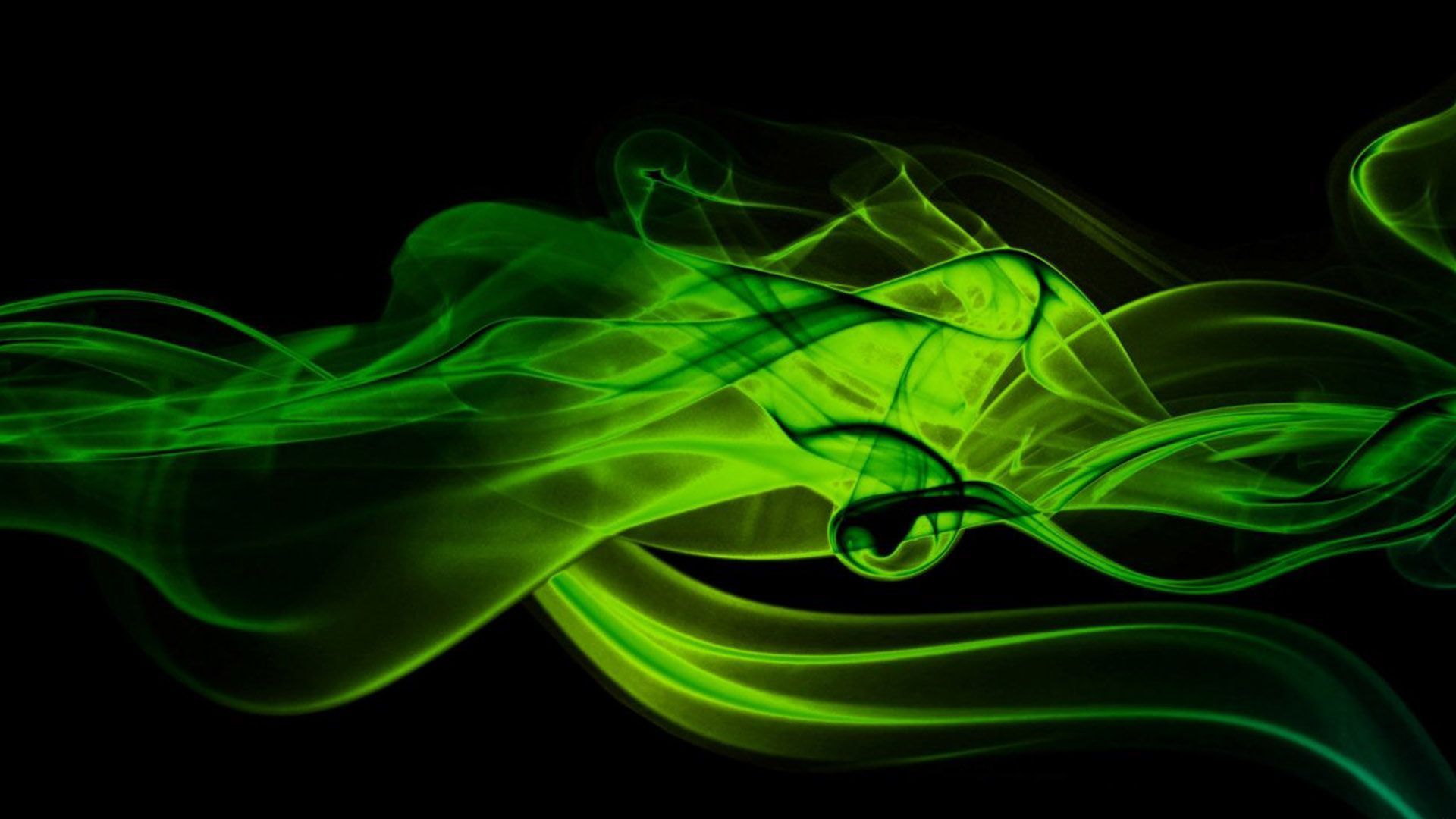 Green smoke on a black background - Green, dark green, smoke, lime green, neon green