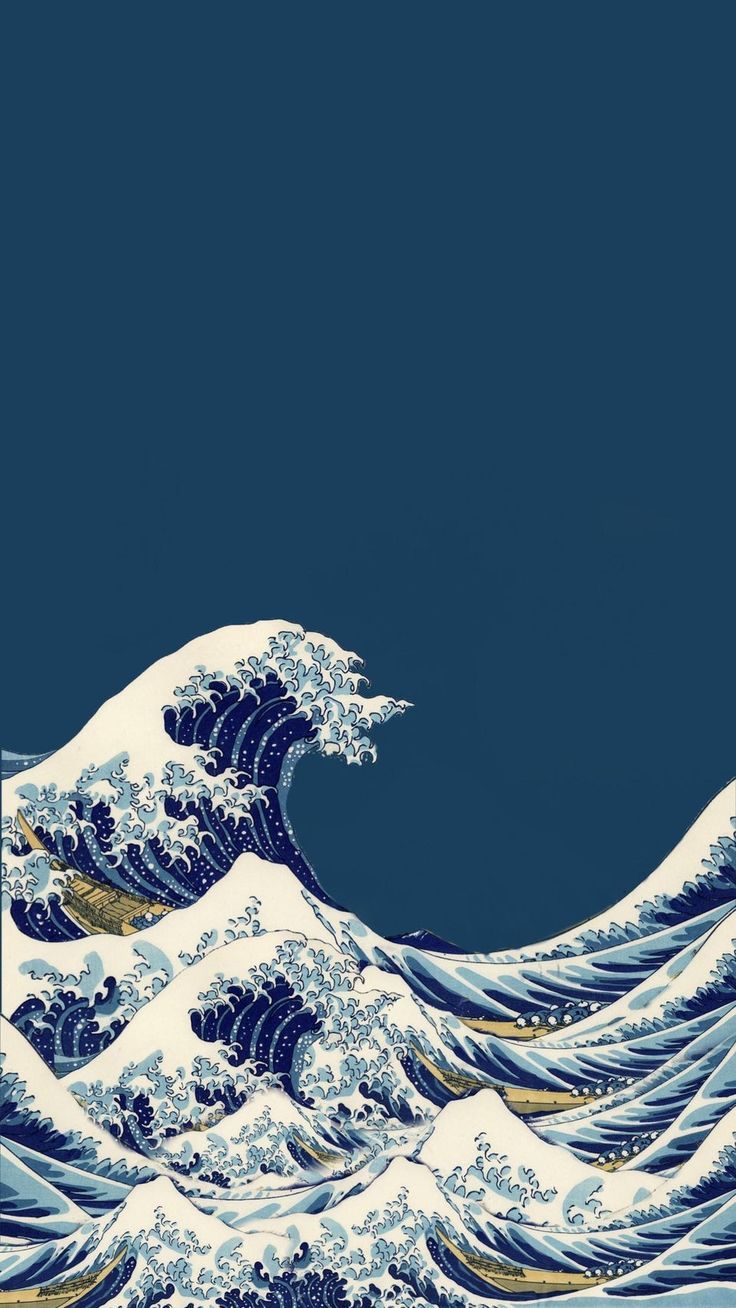 Reddit - (Oc) A wallpaper I made - (extended version of the Great Wave Off Ka. Waves wallpaper iphone, Blue wallpaper iphone, Waves wallpaper